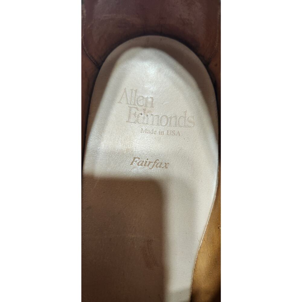 Allen Edmonds Fairfax‎ Dress Shoes 10.5 B Burgundy Calf Leather Wholecut Oxfords - Picture 12 of 12